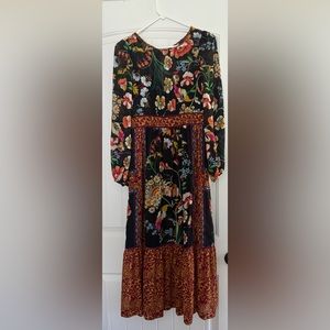 Anthropologie long sleeve multicolored slip dress Size 4